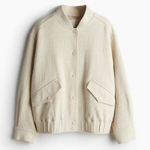 H&M Linen Bomber Jacket Size XL